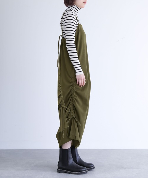 n'OrLABEL(ノアールレーベル)の「『ドロストキャミワンピース』(ワンピース・レディース・ブラック/カーキ/キャメル・1/2)」の11枚目の写真