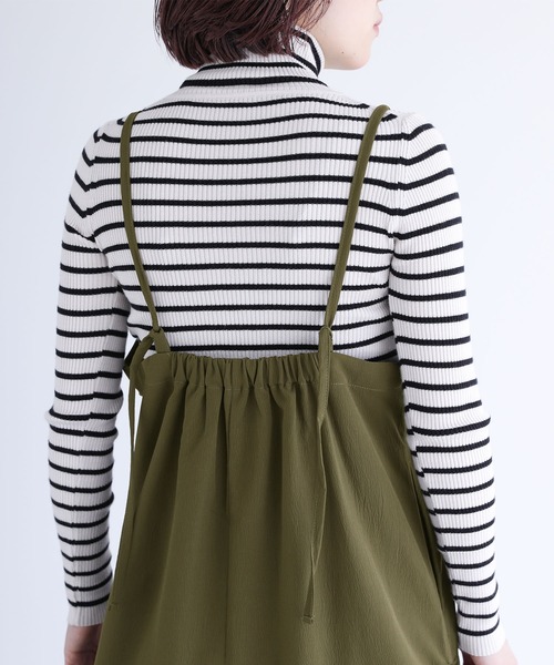 n'OrLABEL(ノアールレーベル)の「『ドロストキャミワンピース』(ワンピース・レディース・ブラック/カーキ/キャメル・1/2)」の15枚目の写真