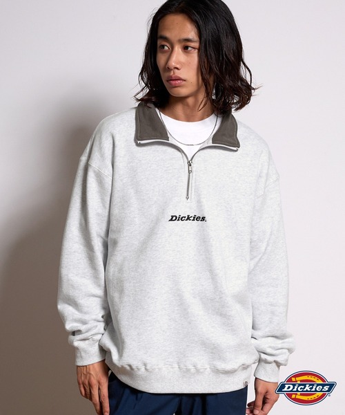 Dickies(ディッキーズ)の「Dickies/ディッキーズ ロゴ刺繍 裏起毛ハーフジップ ビッグシルエットスウェット(スウェット・レディース・ブラック/アッシュグレー/グレイッシュベージュ/グリーン/チャコール/ネイビー・M/XL/L)」の10枚目の写真