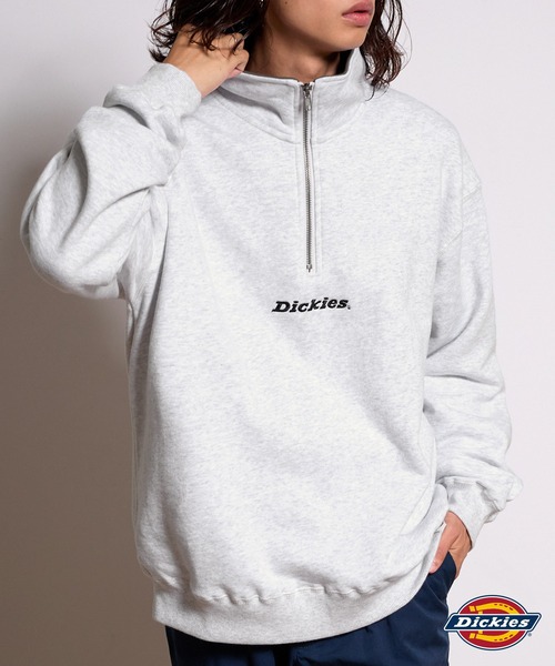 Dickies(ディッキーズ)の「Dickies/ディッキーズ ロゴ刺繍 裏起毛ハーフジップ ビッグシルエットスウェット(スウェット・レディース・ブラック/アッシュグレー/グレイッシュベージュ/グリーン/チャコール/ネイビー・M/XL/L)」の13枚目の写真