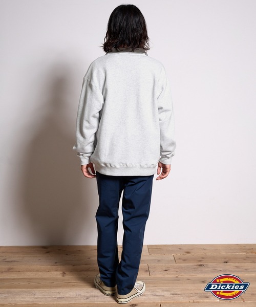 Dickies(ディッキーズ)の「Dickies/ディッキーズ ロゴ刺繍 裏起毛ハーフジップ ビッグシルエットスウェット(スウェット・レディース・ブラック/アッシュグレー/グレイッシュベージュ/グリーン/チャコール/ネイビー・M/XL/L)」の15枚目の写真