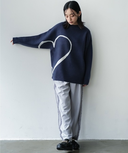 セール】ビッグハートジャガードニットプルオーバー（ニット/セーター