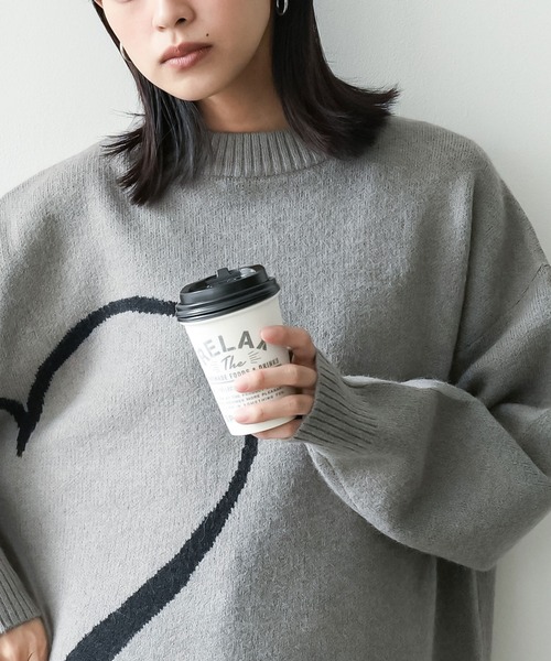 セール】ビッグハートジャガードニットプルオーバー（ニット/セーター