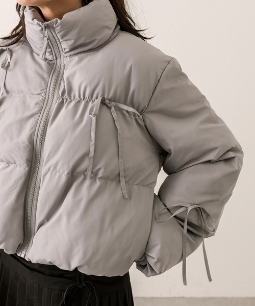 OLIVE des OLIVE(オリーブデオリーブ)の「リボンエコダウン(ダウンジャケット/コート・レディース・オフホワイト/グレー/サックスブルー/ブラック/ピンク/ブルー系その他・FREE)」の15枚目の写真