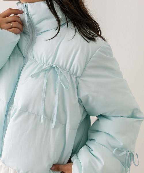 OLIVE des OLIVE(オリーブデオリーブ)の「リボンエコダウン(ダウンジャケット/コート・レディース・オフホワイト/グレー/サックスブルー/ブラック/ピンク/ブルー系その他・FREE)」の19枚目の写真