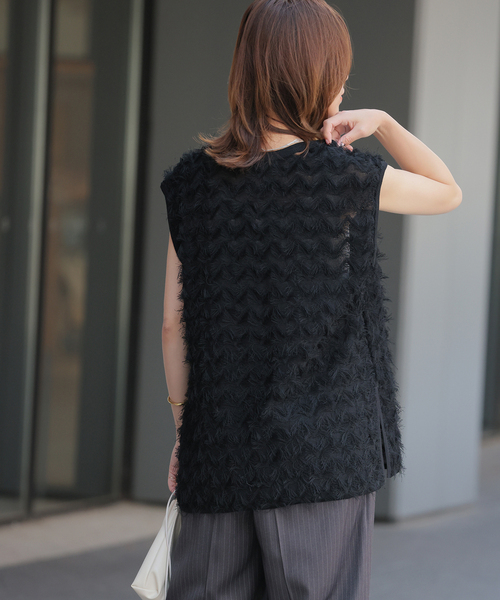 JOURNAL STANDARD relume（ジャーナルスタンダード　レリューム）の「《WEB限定追加》フリンジベスト（ベスト・レディース・ブラック・FREE）」の13枚目の写真