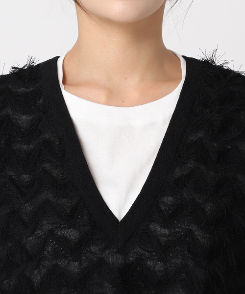 JOURNAL STANDARD relume（ジャーナルスタンダード　レリューム）の「《WEB限定追加》フリンジベスト（ベスト・レディース・ブラック・FREE）」の7枚目の写真