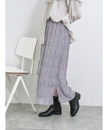 Samansa Mos2 blue | プリーツジャカードスカート(スカート)