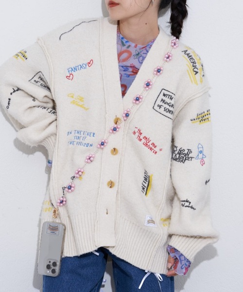 HELLO.SANFRANCISCO（ハローサンフランシスコ）の「【HELLO.SANFRANCISCO/ハローサンフランシスコ】フラワービーズスマホショルダー（スマホグッズ・キッズ・ホワイト/ピンク/イエロー・ONE SIZE）」の12枚目の写真