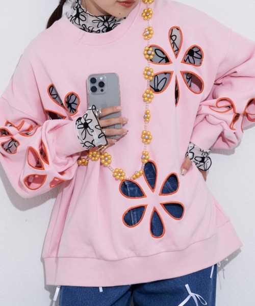 HELLO.SANFRANCISCO（ハローサンフランシスコ）の「【HELLO.SANFRANCISCO/ハローサンフランシスコ】フラワービーズスマホショルダー（スマホグッズ・キッズ・ホワイト/ピンク/イエロー・ONE SIZE）」の7枚目の写真