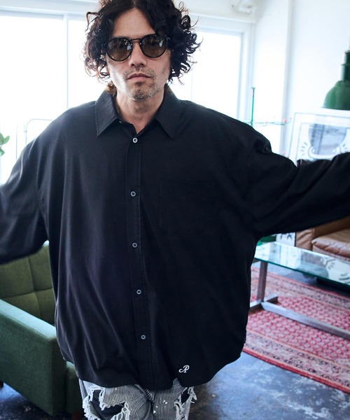 ADAM PATEK(アダムパテック)の「ms5811-ap embroidery looose shirt シャツ(シャツ/ブラウス・メンズ・ブルー/ホワイト/ブラック・2/1)」の3枚目の写真