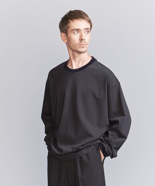 BEAUTY&YOUTH UNITED ARROWS（ビューティーアンドユースユナイテッドアローズ）の「ミジンボーダー ロングスリーブ Tシャツ（Tシャツ/カットソー・メンズ・ホワイト/ネイビー/ダークグレー・S/M/L/XL）」の4枚目の写真