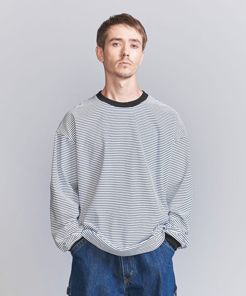 BEAUTY&YOUTH UNITED ARROWS（ビューティーアンドユースユナイテッドアローズ）の「ミジンボーダー ロングスリーブ Tシャツ（Tシャツ/カットソー・メンズ・ホワイト/ネイビー/ダークグレー・S/M/L/XL）」の8枚目の写真