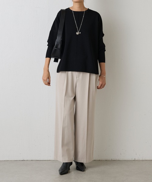 BEARDSLEY（ビアズリー）の「サラッとニット（ニット/セーター・レディース・キャメル/ブラック/ライトグレー・FREE）」の17枚目の写真