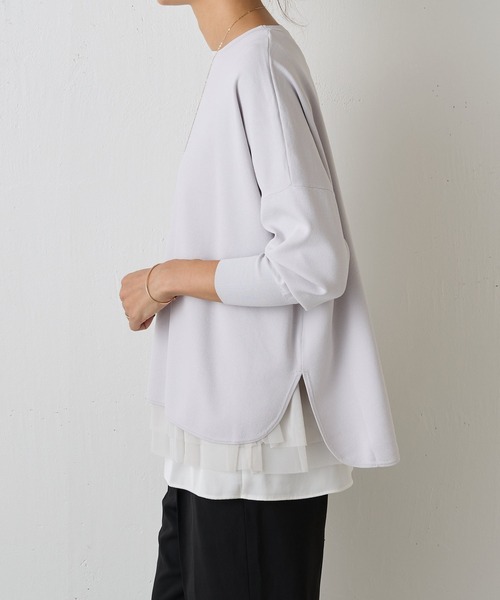 BEARDSLEY（ビアズリー）の「サラッとニット（ニット/セーター・レディース・キャメル/ブラック/ライトグレー・FREE）」の11枚目の写真