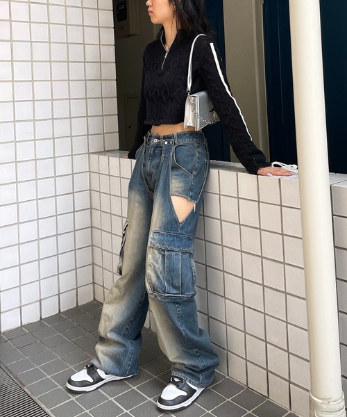 SPIRALGIRL(スパイラルガール)の「透かし編みニットラインリボントップス(ニット/セーター・レディース・ホワイト/ブラック・FREE)」の14枚目の写真