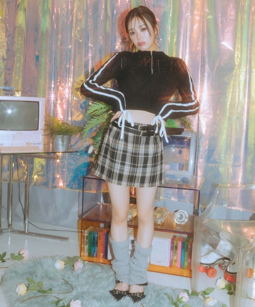 SPIRALGIRL(スパイラルガール)の「透かし編みニットラインリボントップス(ニット/セーター・レディース・ホワイト/ブラック・FREE)」の19枚目の写真