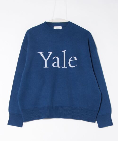 emmi（エミ）の「YALE ジャガードニットプルオーバー（ニット/セーター・レディース・ダークブルー/ベージュ/ライトグレー/ネイビー・FREE）」の4枚目の写真