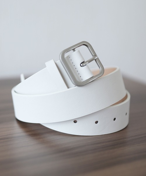 セール】【メンズ・レディース兼用】スクエアバックルワイドレザー