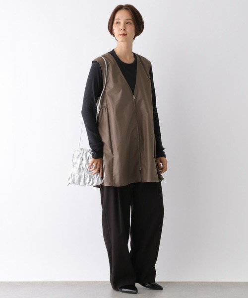 LEPSIM（レプシィム）の「切り替えベストチュニックワンピース　150236（ワンピース・レディース・カーキブラウン/ブラック/チャコールグレー/ライトカーキ・FREE）」の13枚目の写真
