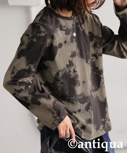 antiqua（アンティカ）の「ニュアンス柄ロンT（Tシャツ/カットソー・レディース・アイボリー/ダークグレー・R/P）」の10枚目の写真