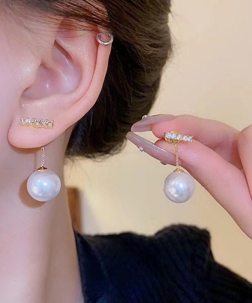 Lace Ladies(レースレディース)の「パール デザイン バラエティ ドレス ピアス(ピアス(両耳用)・レディース・ゴールド/ホワイト/ピンク/グレー・FREE)」の4枚目の写真