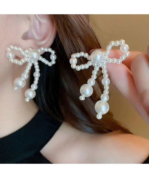 Lace Ladies(レースレディース)の「パール デザイン バラエティ ドレス ピアス(ピアス(両耳用)・レディース・ゴールド/ホワイト/ピンク/グレー・FREE)」の6枚目の写真