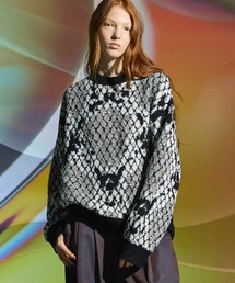 メゾンスペシャル　メンズニット UNISEX》Prime-Over Landscape Painting Crew Neck Knit