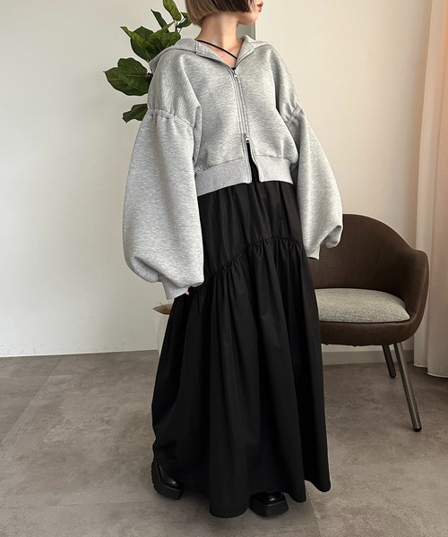 セール】WZIP袖ボリュームパーカー【ZOZOTOWN限定アイテム