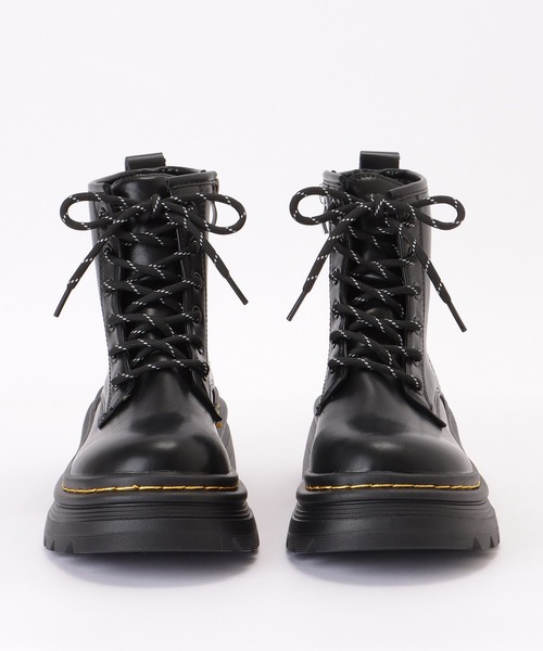 【Loints】FUSION BOOTS レザーレースアップブーツ（36サイズ） セール】レザー調 厚底 レースアップ ショート ブーツ（ブーツ