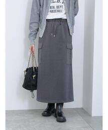 Samansa Mos2 blue | ◎ダンボール異素材カーゴスカート(スカート)