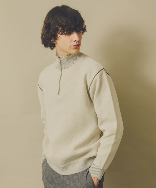 ダブルフェイス モール ハーフジップ ニット（ニット/セーター）｜ABAHOUSE GRAY（アバハウスグレイ）