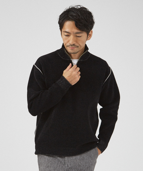 ダブルフェイス モール ハーフジップ ニット（ニット/セーター）｜ABAHOUSE GRAY（アバハウスグレイ）