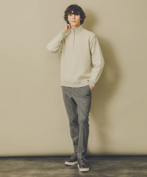 ダブルフェイス モール ハーフジップ ニット（ニット/セーター）｜ABAHOUSE GRAY（アバハウスグレイ）