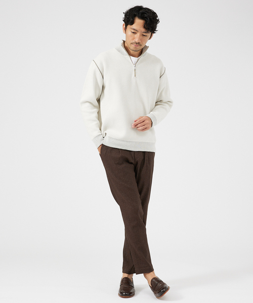 ダブルフェイス モール ハーフジップ ニット（ニット/セーター）｜ABAHOUSE GRAY（アバハウスグレイ）