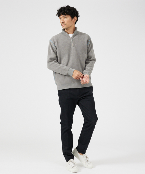 ダブルフェイス モール ハーフジップ ニット（ニット/セーター）｜ABAHOUSE GRAY（アバハウスグレイ）