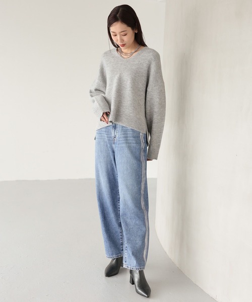 GLOBAL WORK(グローバルワーク)の「HugmeVネックプルオーバー*スカートSET/137620(パンツドレス・レディース・グリーン系5/ネイビー系8/グレー系1・MEDIUM/LARGE)」の13枚目の写真