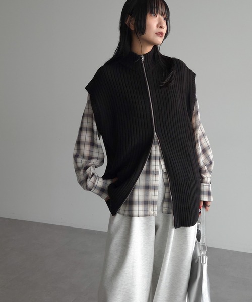 フロントジップベスト（ベスト）｜AnriettMusee（アンリエット