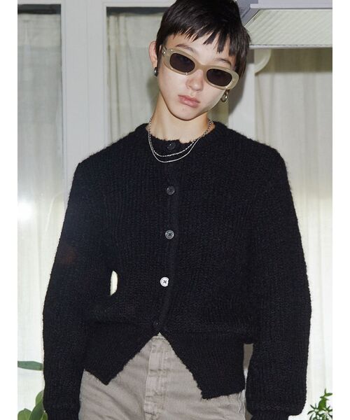 VEQUM（VEQUM）の「【VEQUM】CREW NECK FLUFFY CD（カーディガン/ボレロ・レディース・ブラウン/グレー/ブラック・FREE）」の5枚目の写真