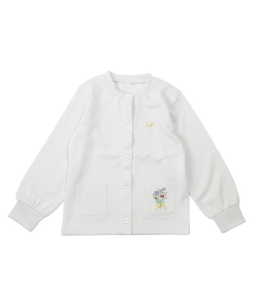 la poche biscuit（ラポシェビスキュイ）の「ラメ入り裏毛カーディガン（カーディガン/ボレロ・キッズ・シルバー/ブラック/ラベンダー・140/130/110/100/90/120/80）」の3枚目の写真