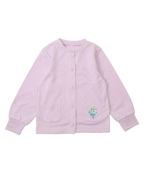 la poche biscuit（ラポシェビスキュイ）の「ラメ入り裏毛カーディガン（カーディガン/ボレロ・キッズ・シルバー/ブラック/ラベンダー・140/130/110/100/90/120/80）」の5枚目の写真