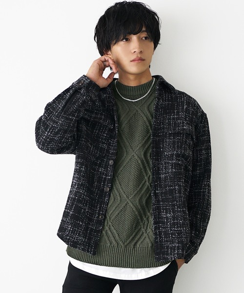 MinoriTY(マイノリティ)の「【MinoriTY】袖ルーズシルエットケーブル編みニットセーター メンズ ビッグシルエット オーバーサイズ 春服 冬服(ニット/セーター・メンズ・ブラック/ベージュ/ブラウン/ライトベージュ/ライトブラウン/ダークブラック/ボルドー/カーキ・S/M/L)」の12枚目の写真