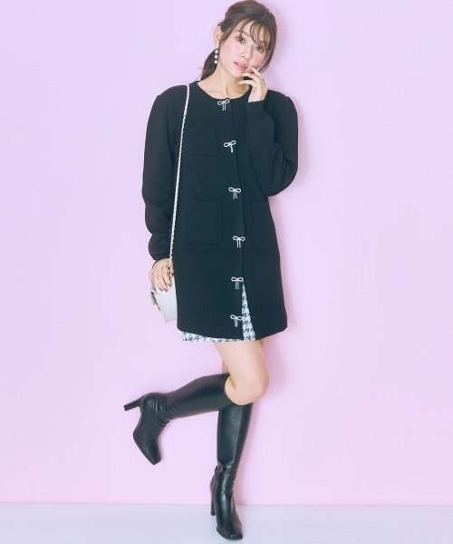 marun（マルン）の「＜大きいサイズ＞ 千鳥格子柄ツイードスカート marun（スカート・レディース・ホワイト系/グレー系・4L/3L/LL/L/5L）」の4枚目の写真