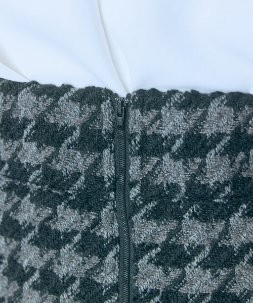 marun（マルン）の「＜大きいサイズ＞ 千鳥格子柄ツイードスカート marun（スカート・レディース・ホワイト系/グレー系・4L/3L/LL/L/5L）」の15枚目の写真