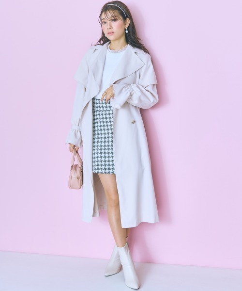 セール】＜大きいサイズ＞ 千鳥格子柄ツイードスカート marun