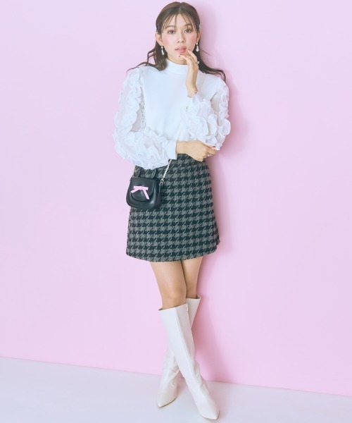 セール】＜大きいサイズ＞ 千鳥格子柄ツイードスカート marun