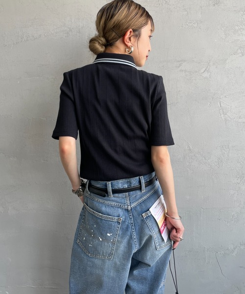 FRED PERRY 別注 ツインティップライン リブポロシャツ FRED PERRY/フレッドペリー] 別注 ツインティップライン リブ