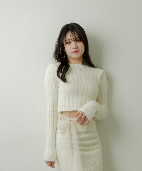 M DOLLY(エムドリー)の「sheer ribbon set up/シアーリボンセットアップ(セットアップ・レディース・アイボリー/ピンク・S/M)」の8枚目の写真