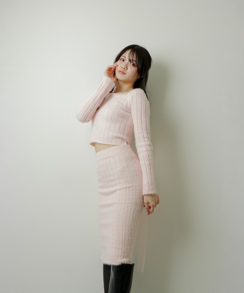 M DOLLY(エムドリー)の「sheer ribbon set up/シアーリボンセットアップ(セットアップ・レディース・アイボリー/ピンク・S/M)」の5枚目の写真