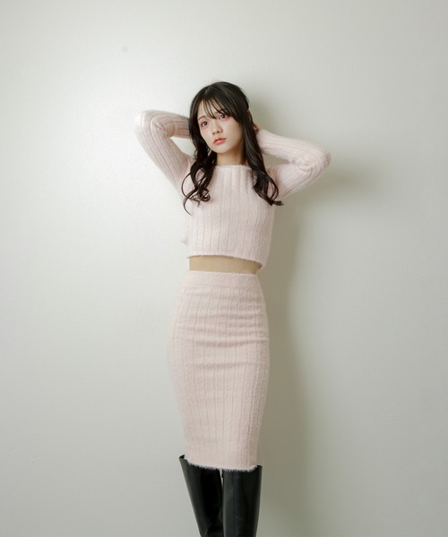 M DOLLY(エムドリー)の「sheer ribbon set up/シアーリボンセットアップ(セットアップ・レディース・アイボリー/ピンク・S/M)」の3枚目の写真
